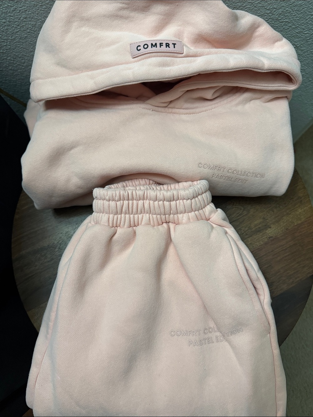 Kids' COMFRT Pastel Pink Hoodie & Sweatpants Set